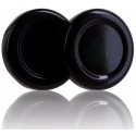 Couvercle TO 48 mm noir jupe haute H14 pasteurisable - Pack de 20 unités Couvercles