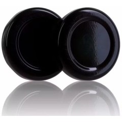 Couvercle TO 48 mm noir jupe haute H14 pasteurisable - Pack de 20 unités Couvercles