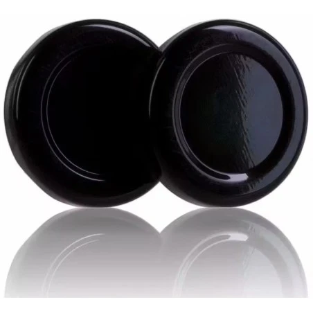 Tampa TO 48mm preta saia alta pasteurizável - Pack de 20 unidades