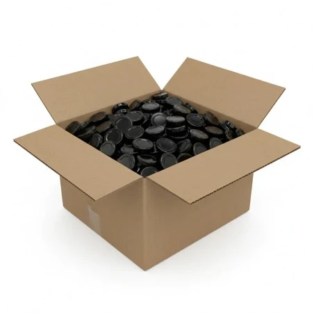 Couvercle TO 43mm noir pasteurisable - Caisse de 3400 unités Couvercles