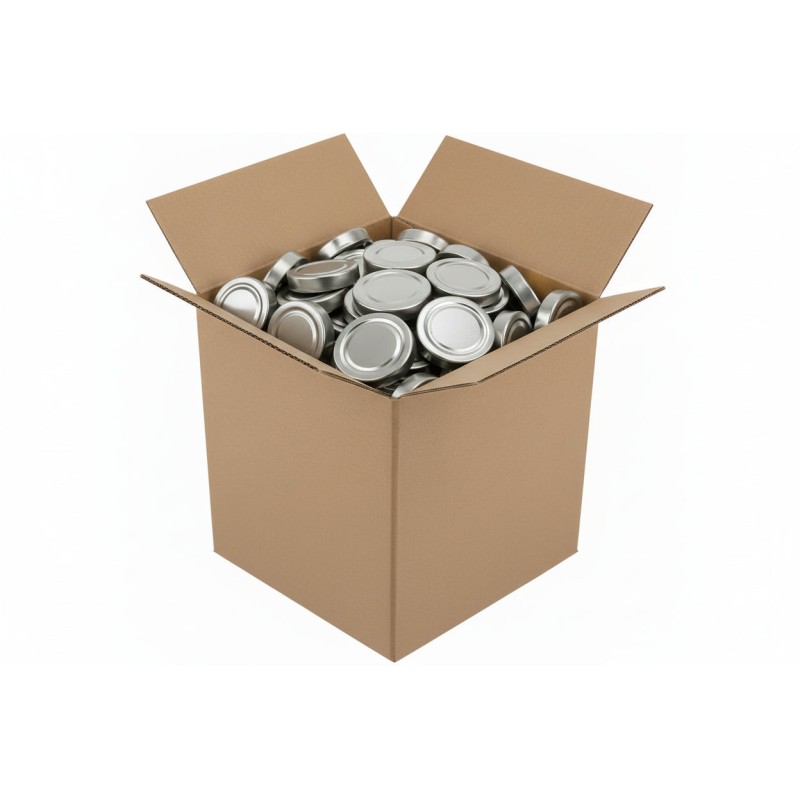 Couvercle TO 66mm argenté jupe haute pasteurisable - Caisse de 720 unités Couvercles