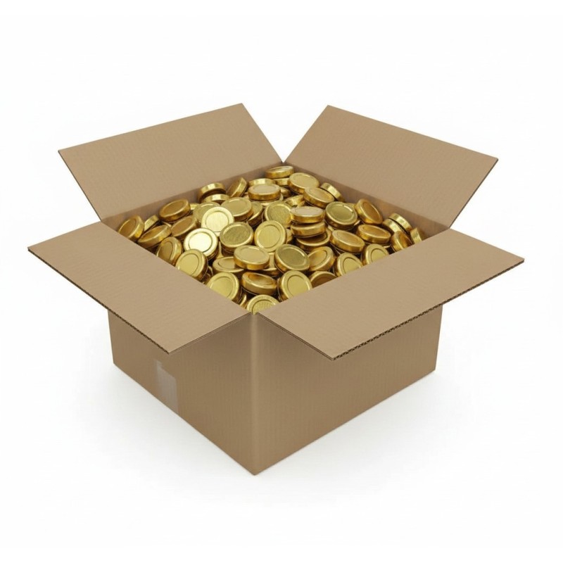 TO 43mm golden pasteurisierbarer Deckel - Karton 3400 Stück