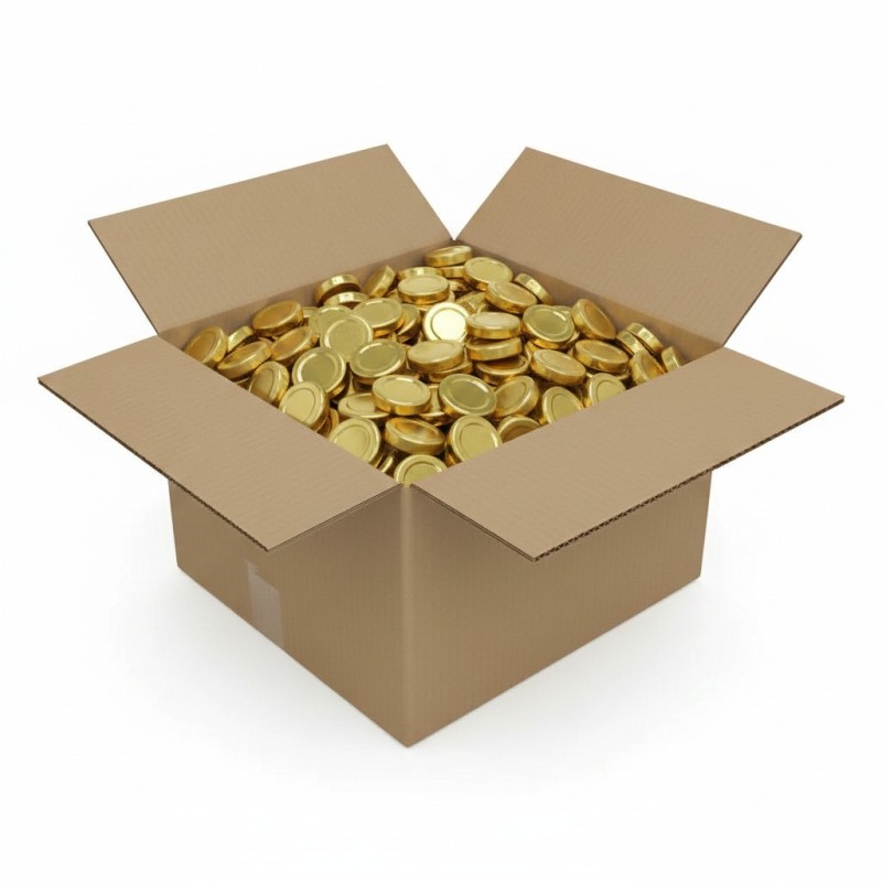 Tapa TO 48mm dorada pasteurizable - Caja 2500 ud. Tapas y cierres