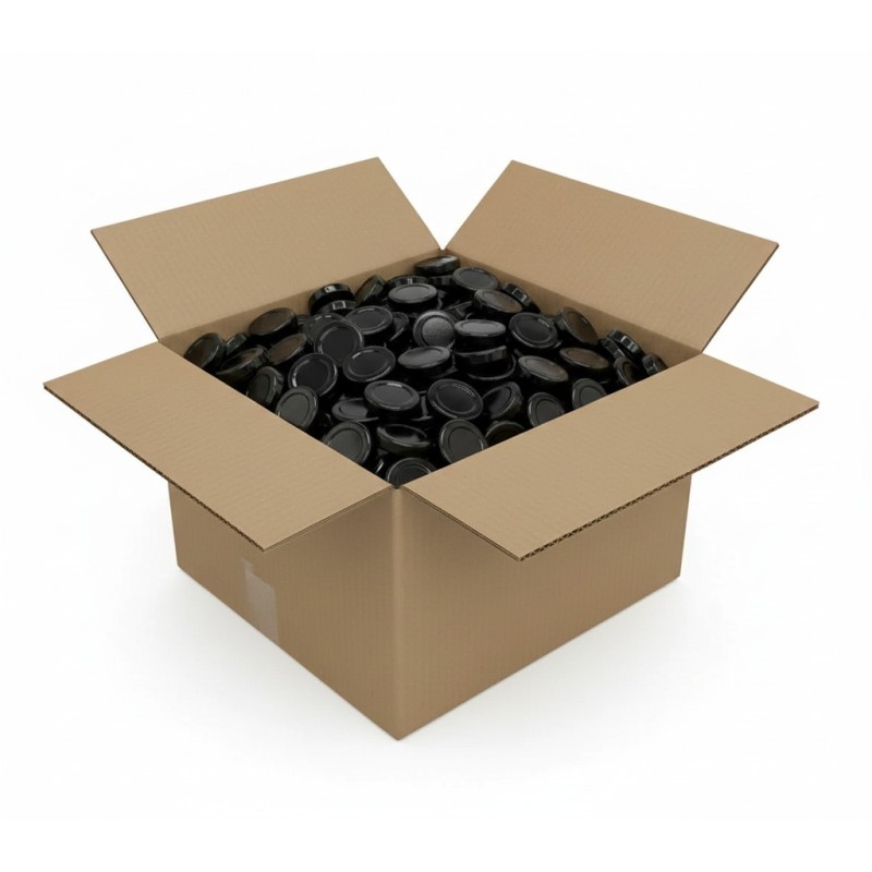 TO 53mm schwarz pasteurisierbarer Deckel - Karton 2000 Stück