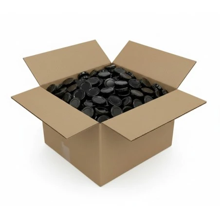 Couvercle TO 53mm noir pasteurisable - Caisse de 2000 unités Couvercles