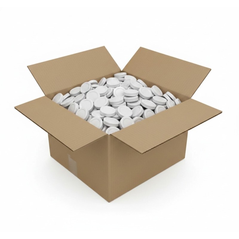 Couvercle TO 77mm blanc pasteurisable - Caisse de 950 unités Couvercles