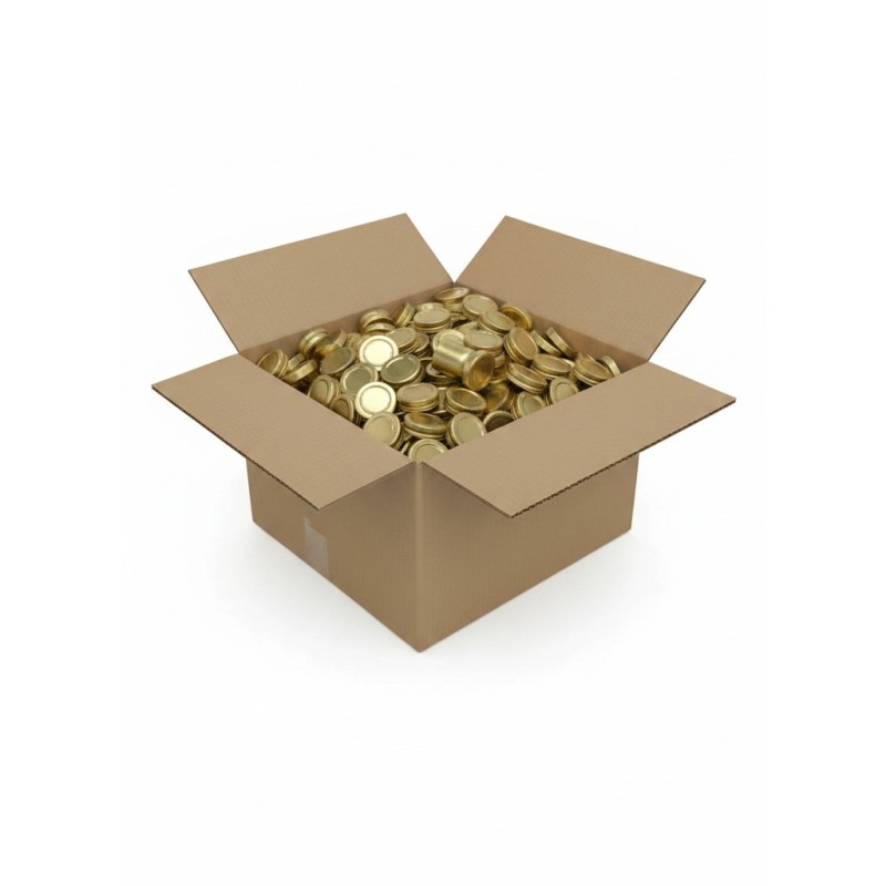 Couvercle TO 82mm doré jupe haute H14 pasteurisable - Caisse de 430 unités Couvercles