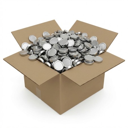 Tapa TO 63mm plateada falda alta H14 pasteurizable - Caja 880 ud. Tapas y cierres