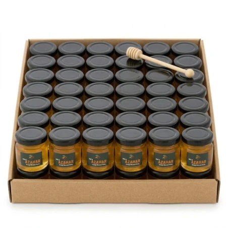 Tray of 34 glass jars - Orange Blossom Honey 50 g Honey