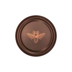 Couvercle TO 82mm bronze avec abeille cuivre pasteurisable - Pack de 16 Couvercles