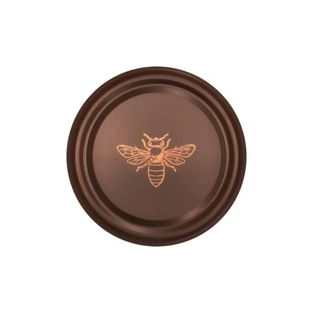 TO 82mm Bronze Lid with Copper Bee, pasteurisable - Pack of 16 Caps and closures
