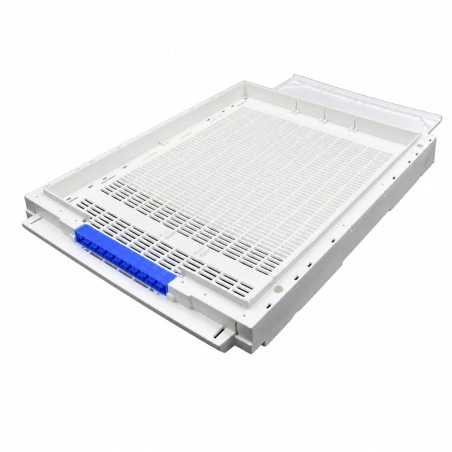Fundo sanitário plástico ANEL® LockFit para colmeia Langstroth — Conjunto com gaveta, porta e pés