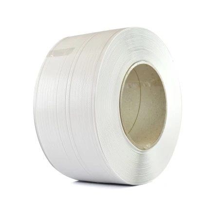 Feuillard polypropylène blanc 12 x 0,65 mm - Bobine 2000 m Cartons et emballage