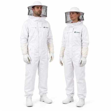 Tuta da apicoltore in cotone 100% con maschera rotonda staccabile