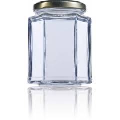 Hexagonal glass jar 390ml HONEY PACKAGING