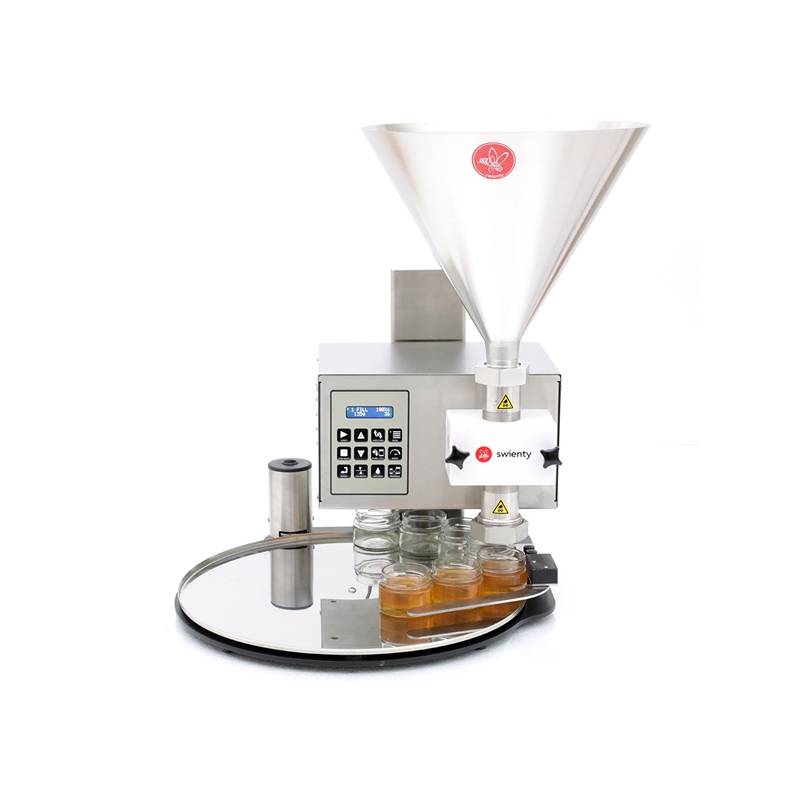 Honigabfüllmaschine DANA 1000 mit kompakter Drehtischplatte von 45 cm