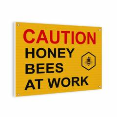 Cartel Caution bees (inglés) Carteles Apicultura