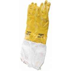 Guantes de nitrilo amarillo recubierto Guantes apicultura
