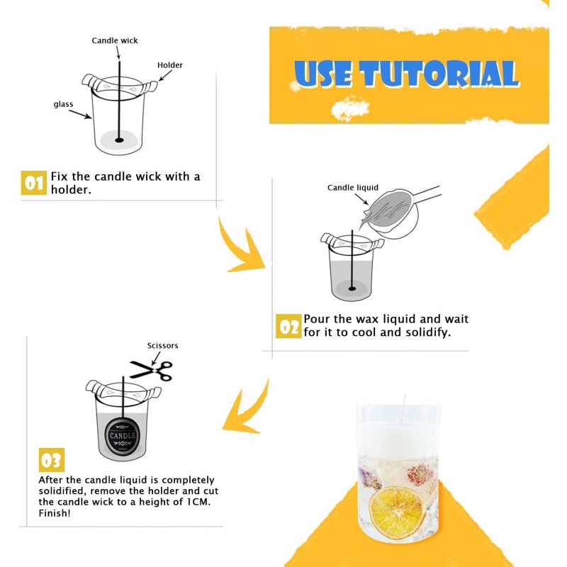 Mechas para velas con arandela (pack de 100) Moldes para velas