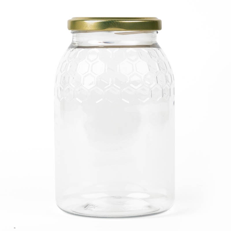 Pot en plastique PET avec alvéoles pour 1kg de miel 750ml