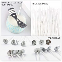 Mechas para velas con arandela (pack de 100) Moldes para velas