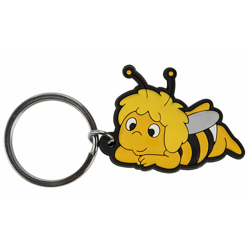 Porte-clés Maya l'Abeille® en caoutchouc avec anneau métal 3cm.