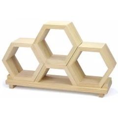 Présentoir en bois massif 3 alvéoles Cadeaux et divers