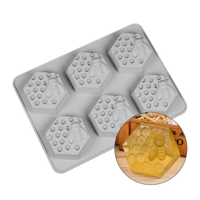 Molde 6 jabones hexagonales