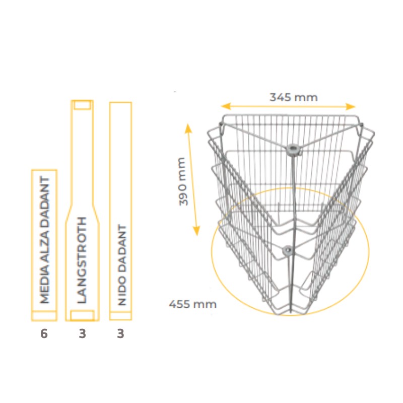 Transparent manual honey extractor Tangential Extractors