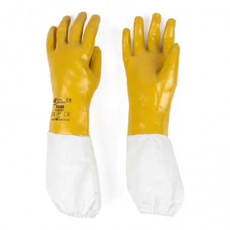 Guantes de nitrilo amarillo recubierto Guantes apicultura