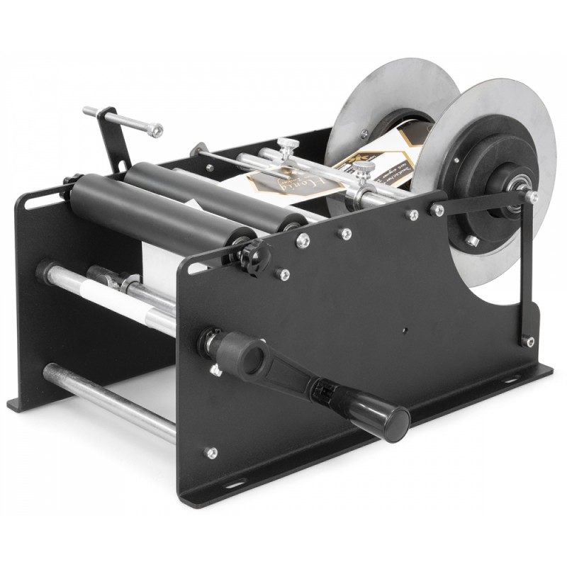 Rotuladora manual de frascos de vidro com estrutura de aço