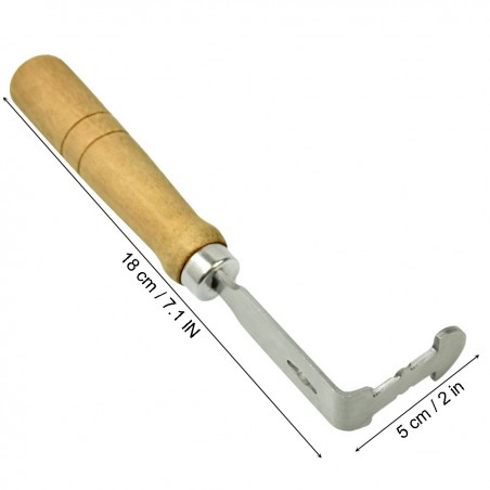 Frame cleaning tool with wooden handle