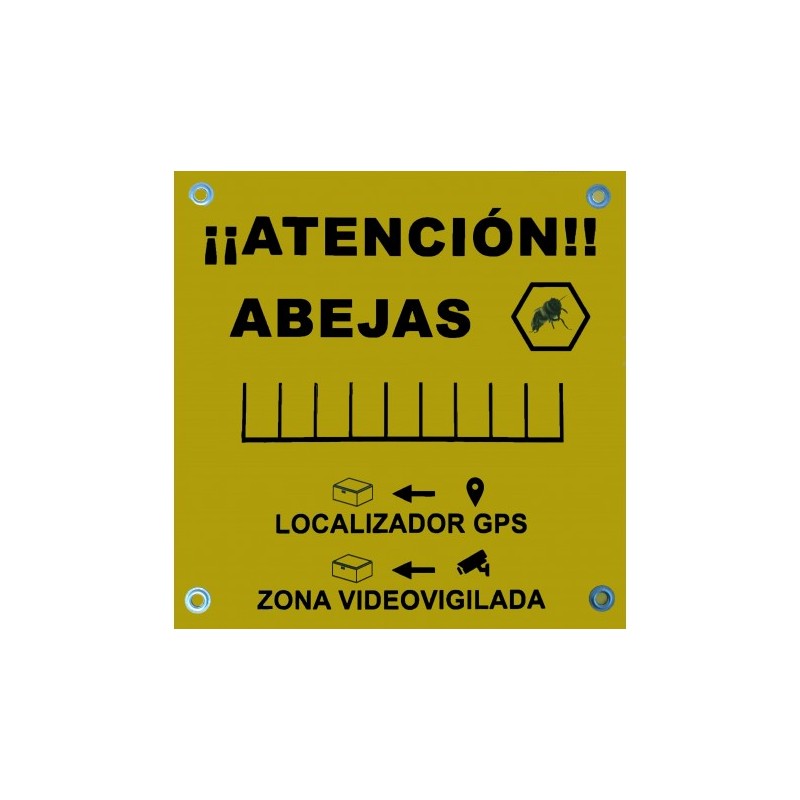 Cartel Aviso abejas y zona videovigilada