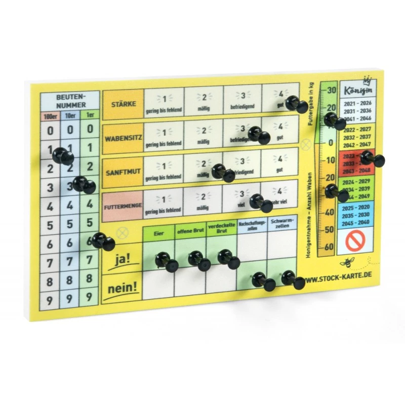 Stock-Karte® Bienenstock-Überwachungssystem mit Pins Stock-Karte® Bienenstock-Überwachungssystem mit Pins