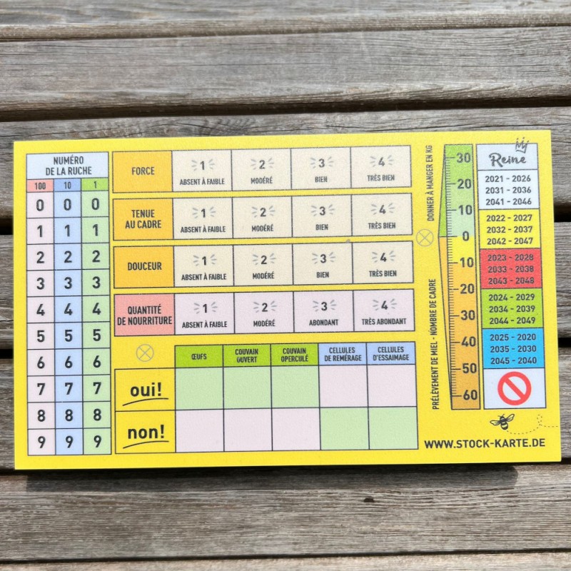 Stock-Karte® Système de Suivi de Ruches avec des Punaises Balance de rucher et sécurité
