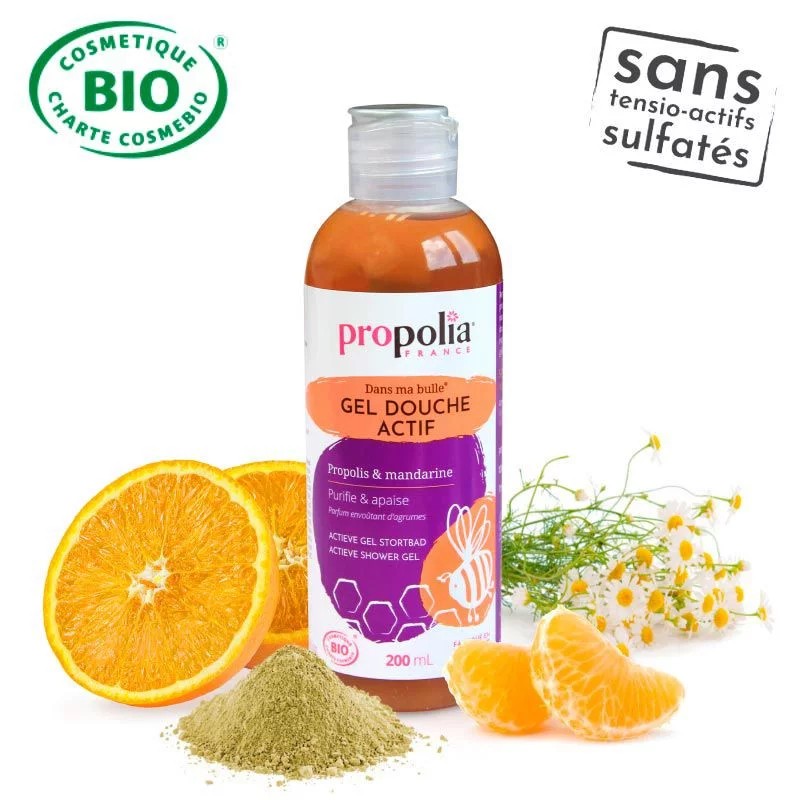 Gel de ducha activo Propolia© con Propóleo y Mandarina Cosmética