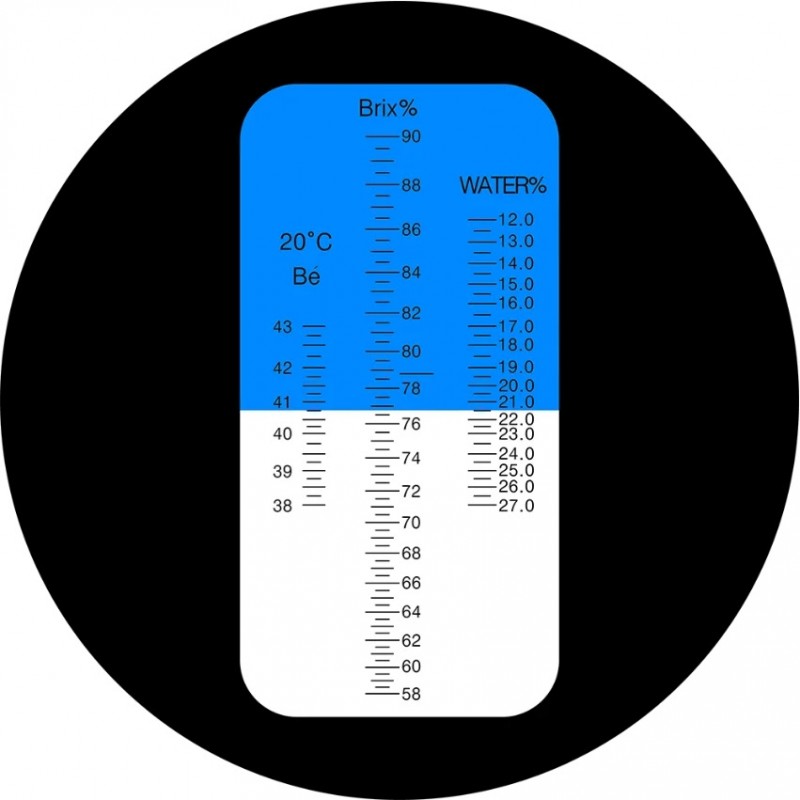 Honig-Refraktometer mit eingebautem LED-Licht und Kalibrierflüssigkeit