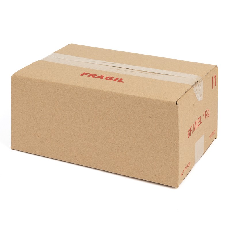 Caja de cartón para 6 Frascos Miel 1kg Embalajes