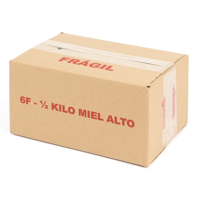 Karton-Box 6 halbe Kilo Honiggläser