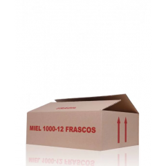 Caja de cartón 12 frascos miel 1kg ENVASES PARA MIEL