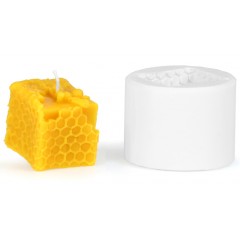 Candle mold - Cube with honeycomb and bee