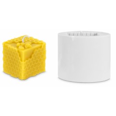 Candle mold - Cube with honeycomb and bee