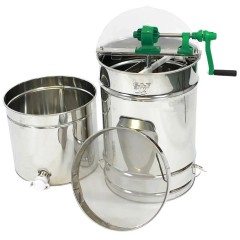 Extracteur de miel manuel 4 cadres ESPACE/RACING avec maturateur 100 kg intégré Extracteurs à miel manuels
