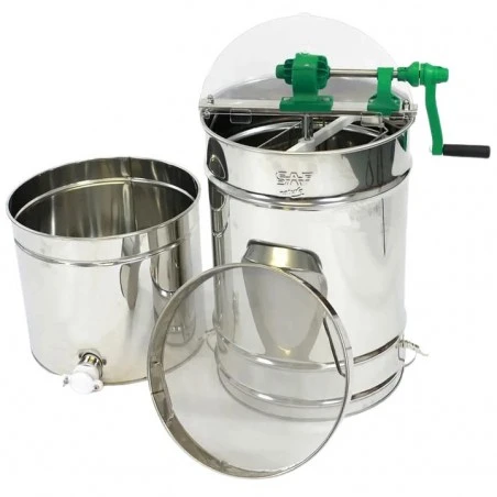 Extracteur de miel manuel 4 cadres ESPACE/RACING avec maturateur 100 kg intégré Extracteurs à miel manuels
