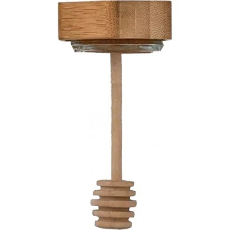 Coperchio in legno con cucchiaio di miele per vaso Diamond