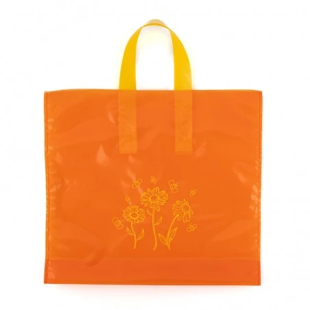 Saco de oferta 2×1 kg (flores, fundo laranja) - Pack 25 u.