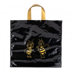 Geschenktasche 2×1 kg (schwarz, goldene Bienen) - Pack 25 u.