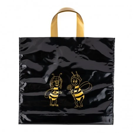 Saco de oferta 2×1 kg (preto, abelhas douradas) - Pack 25 u.