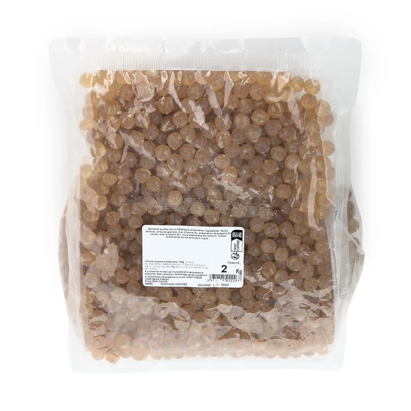 Perles de Miel et de Propolis - Sac de 2kg Bonbons au miel Perles de Miel et de Propolis - Sac de 2kg Bonbons au miel