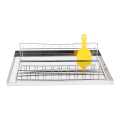 Vassoio di sbavatura in acciaio inox con portatelai